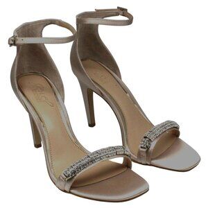 JEWEL BADGLEY MISCHKA Womens Beige Ankle Strap Dress Sandals Shoes